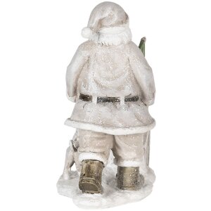 Décoration Père Noël avec chariot argenté 12x8x15 cm 6PR4728