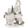 Décoration Père Noël avec chariot argenté 12x8x15 cm 6PR4728