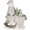 Décoration Père Noël avec chariot argenté 12x8x15 cm 6PR4728