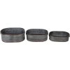 Décoration Support pour plantes (set de 3 pièces) gris 57x36x22 - 51x33x18 - 47x29x15 cm 6Y4294