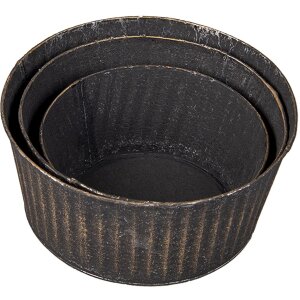 Support pour plantes noir Ø 24x11 - Ø 21x10 - Ø 19x8 cm 6Y4625