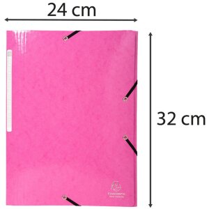 Exacompta Chemise à 3 rabats avec élastique Maxi Capacity DIN A4 Iderama Rose