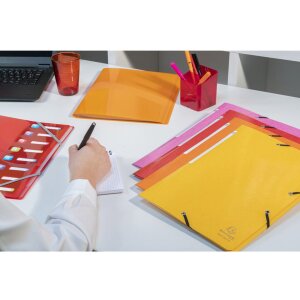 Exacompta Chemise à 3 rabats avec élastique Maxi Capacity DIN A4 Iderama Orange