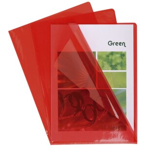 Exacompta Pochettes transparentes 130µ DIN A4 rouge 100 pièces PVC lisse