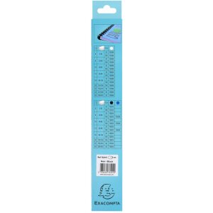 Exacompta 76201E Spirales de reliure en PVC 8mm 25 pièces pour documents A4 Noir