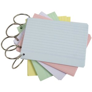 Exacompta 50 Flashcards avec anneau ligné DIN A7