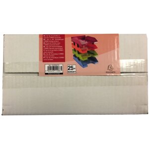 Exacompta 113298SETD Set de 4 corbeilles à courrier COMBO MIDI Iderama couleurs assorties