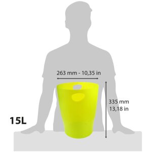 Exacompta Corbeille à papier Ecobin 15 litres Chromaline 26,3x33,5 cm Vert anis