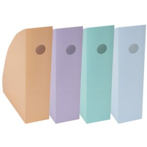 Exacompta 18296SETD Set de 4 porte-revues MAG-CUBE Aquarel couleurs assorties