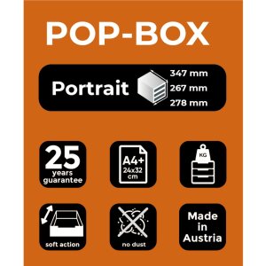 Exacompta 314398D Boîte à tiroirs POP-BOX 4 tiroirs blanc Arlequin