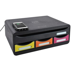 Exacompta TOOLBOX MINI 4 tiroirs Station de recharge Qi Arc-en-ciel