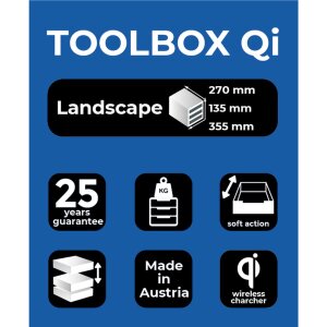 Exacompta TOOLBOX MINI 4 tiroirs Station de recharge Qi Arc-en-ciel