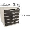 Exacompta Box à tiroirs MODULO A4 noir 5 tiroirs verrouillables