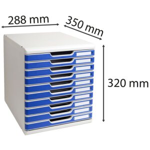 Exacompta Modulo A4 10 tiroirs bleu bureau