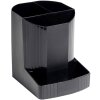 Exacompta Pot à crayons Mini Octo Ecoblack Noir 3 compartiments plastique recyclé