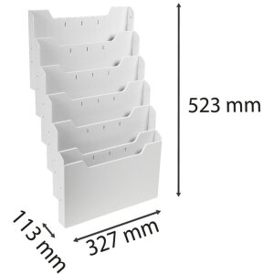 Exacompta 63240D Présentoir mural modulable 6 cases A4 paysage