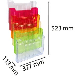 Exacompta 64299D Présentoir mural A4 6 cases arc-en-ciel modulaire