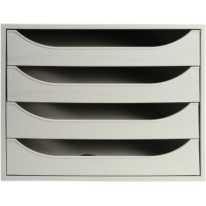 Exacompta ECOBOX boîte à tiroirs 4 tiroirs gris 348x284x234 mm