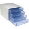 Exacompta 228610D ECOBOX Boîte à tiroirs 4 tiroirs bleu glacier A4