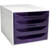 Exacompta 228619D ECOBOX Boîte à tiroirs 4 tiroirs Violet