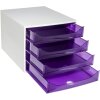 Exacompta 228619D ECOBOX Boîte à tiroirs 4 tiroirs Violet