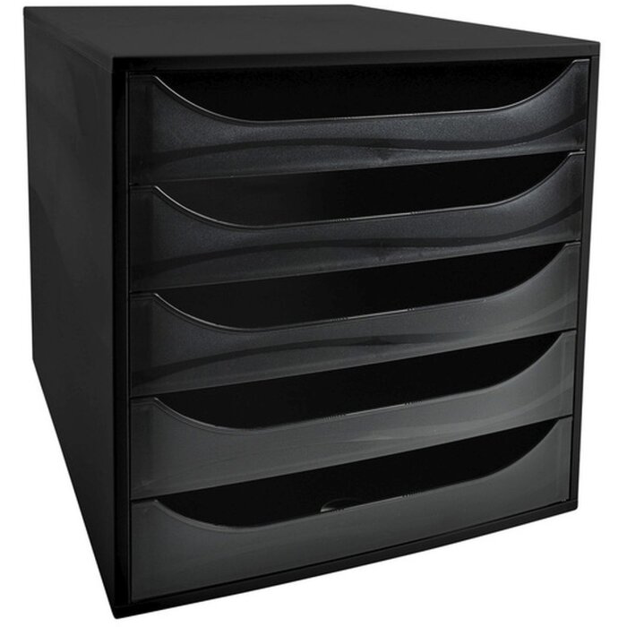 Exacompta ECOBOX boîte à tiroirs avec 5 tiroirs noir 348x284x290 mm