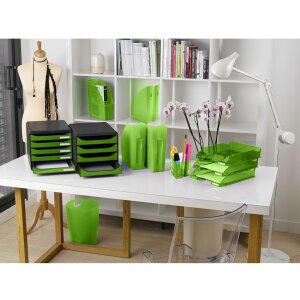 Exacompta Corbeille à papier ECOBIN 15 litres Office vert 26,3x26,3x33,5 cm