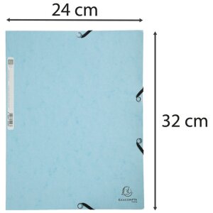 Exacompta 55528E Chemise à élastiques Aquarel bleu pastel DIN A4 400g/m².