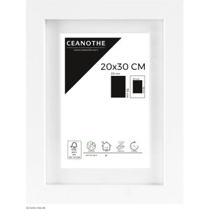 Ceanothe Cadre Oslo avec passe-partout 20x30 cm blanc