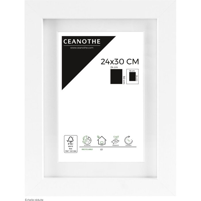 Ceanothe cadre photo Oslo avec passe-partout 24x30 cm blanc