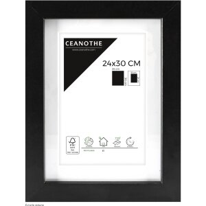 Ceanothe cadre photo Oslo avec passe-partout 24x30 cm noir