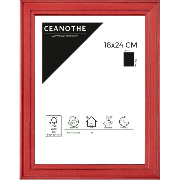 Ceanothe cadre en bois Belle-Ile 18x24 cm rouge