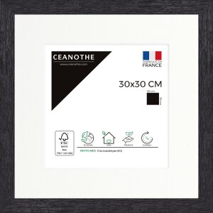 Ceanothe cadre en bois Karma 30x30 cm noir avec...