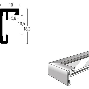 Cadre anti-feu Nielsen C2 structure argent mat 42x60 cm