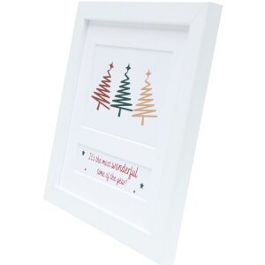 Cadre de Noël en bois S45SK1E2 blanc 10x15 cm Deknudt