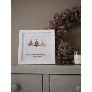 Cadre de Noël en bois S45SK1E2 blanc 10x15 cm Deknudt