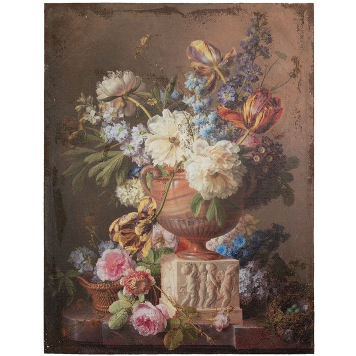 Clayre & Eef Tableau Vase avec fleurs 60x3x80 cm Multicolore