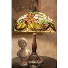 LumiLamp 5LL-6126 Lampe de table Tiffany Ø 41x58 cm E27-max 2x60W Beige Fleurs