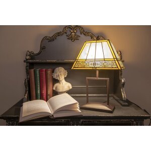 LumiLamp 5LL-6128 Lampe de table Tiffany 28x20x44 cm E27-max 1x60W Beige