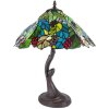 LumiLamp 5LL-6129 Lampe de table Tiffany Ø 43x54 cm E27-max 2x60W Vert Feuilles