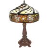 LumiLamp 5LL-6136 Lampe de table Tiffany Ø 38x57 cm E27-max 2x60W Marron