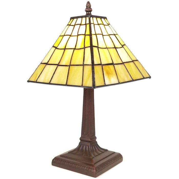 LumiLamp 5LL-6140 Lampe de table Tiffany Ø 20x38 cm E14-max 1x40W Jaune