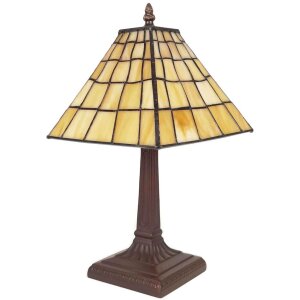 LumiLamp 5LL-6140 Lampe de table Tiffany Ø 20x38 cm E14-max 1x40W Jaune