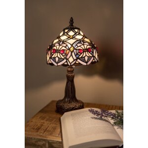 LumiLamp 5LL-6141 Lampe de table Tiffany Ø 20x37 cm E14-max 1x25W Violet