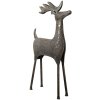 Clayre & Eef 5Y0921 Décoration de Noël statue de renne gris 45x15x79 cm