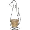 Clayre & Eef 5Y0987 Pot de fleurs pour intérieur chien noir 35x22x67 cm