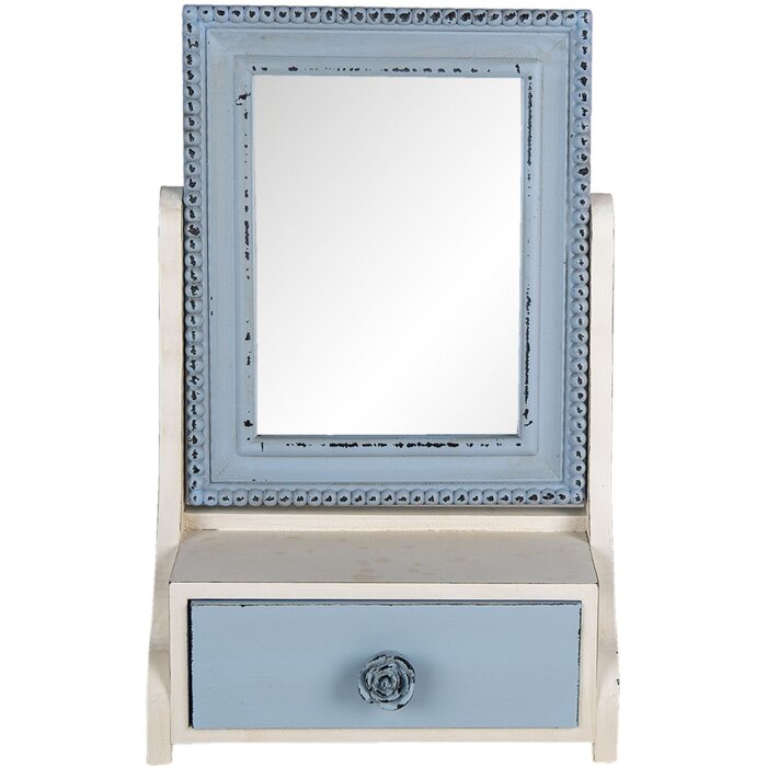 Clayre & Eef 62S242 Miroir sur pied bleu 25x14x38 cm