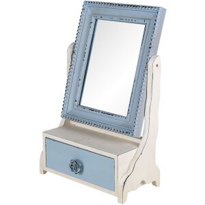 Clayre & Eef 62S242 Miroir sur pied bleu 25x14x38 cm