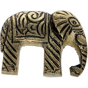 Clayre & Eef 64987 Bouton de porte éléphant doré 4x3x3 cm