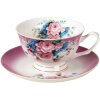 Clayre & Eef 6CE1275 Tasse à café avec soucoupe lilas 200 ml